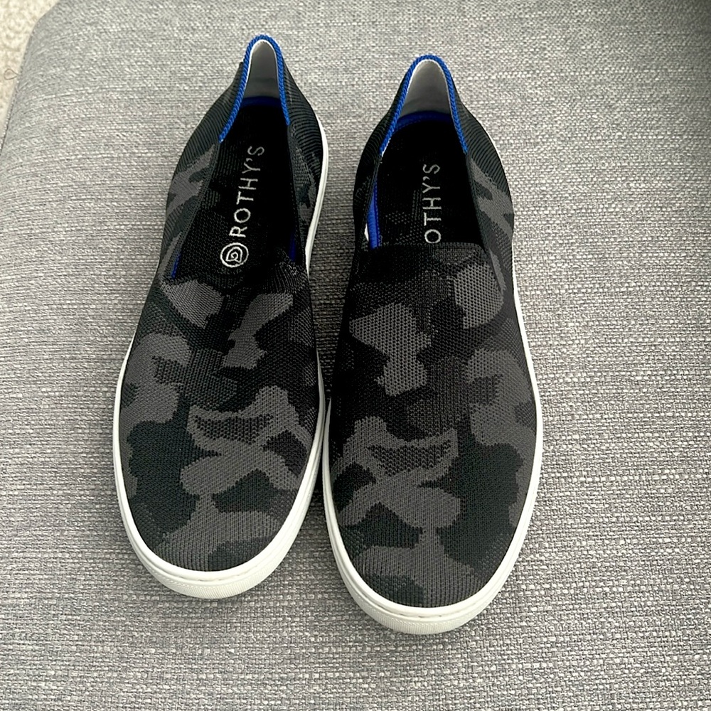 Rothy’s Black Camo loafers